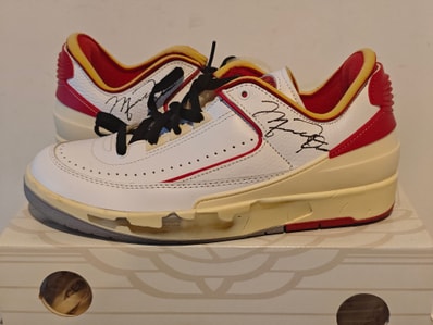 Off-White × Nike Air Jordan 2 Low "White and Varsity Red"