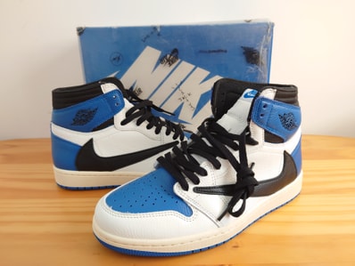 Travis Scott × fragment design × Nike Air Jordan 1 Retro High OG SP "Military Blue"