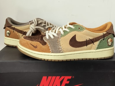 Zion Williamson × Nike Air Jordan 1 Low OG "Flax and Oil Green"