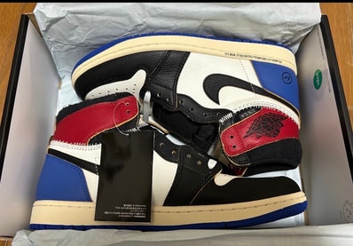 fragment design × UNION × Nike Air Jordan 1 High OG "Black/Varsity Red"