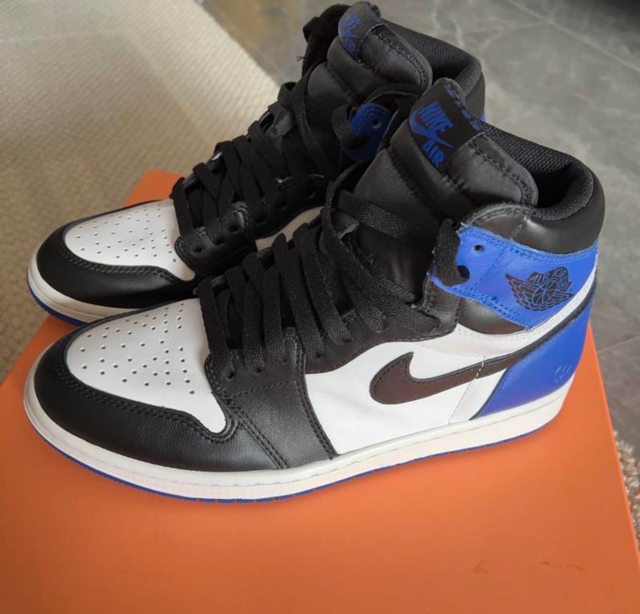 fragment design × Nike Air Jordan 1 Retro High OG "Black/Sport Royal/White"