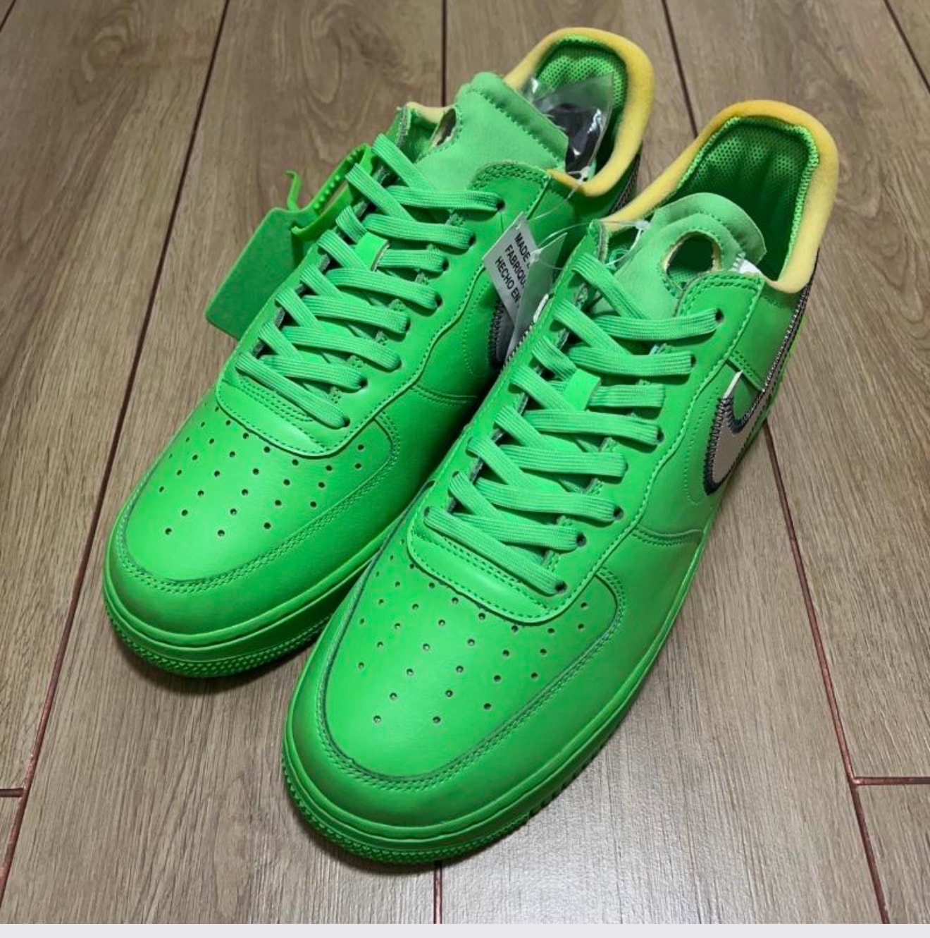 Off-White × Nike Air Force 1 Low "Brooklyn/Light Green Spark"