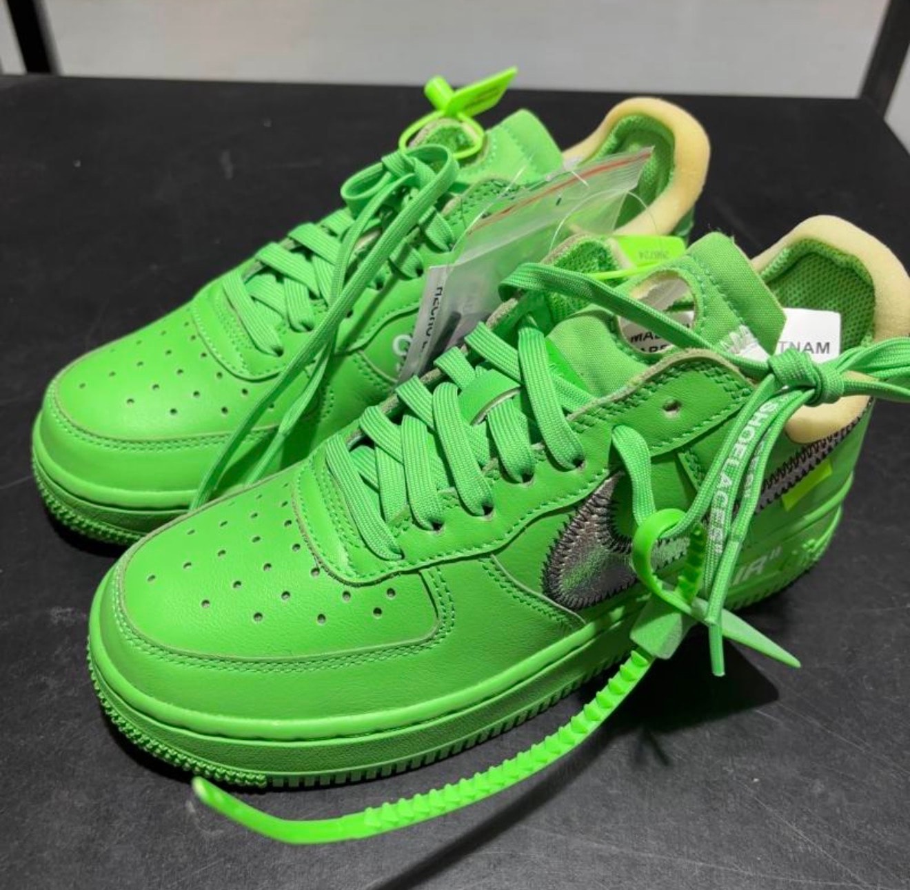 Off-White × Nike Air Force 1 Low "Brooklyn/Light Green Spark"