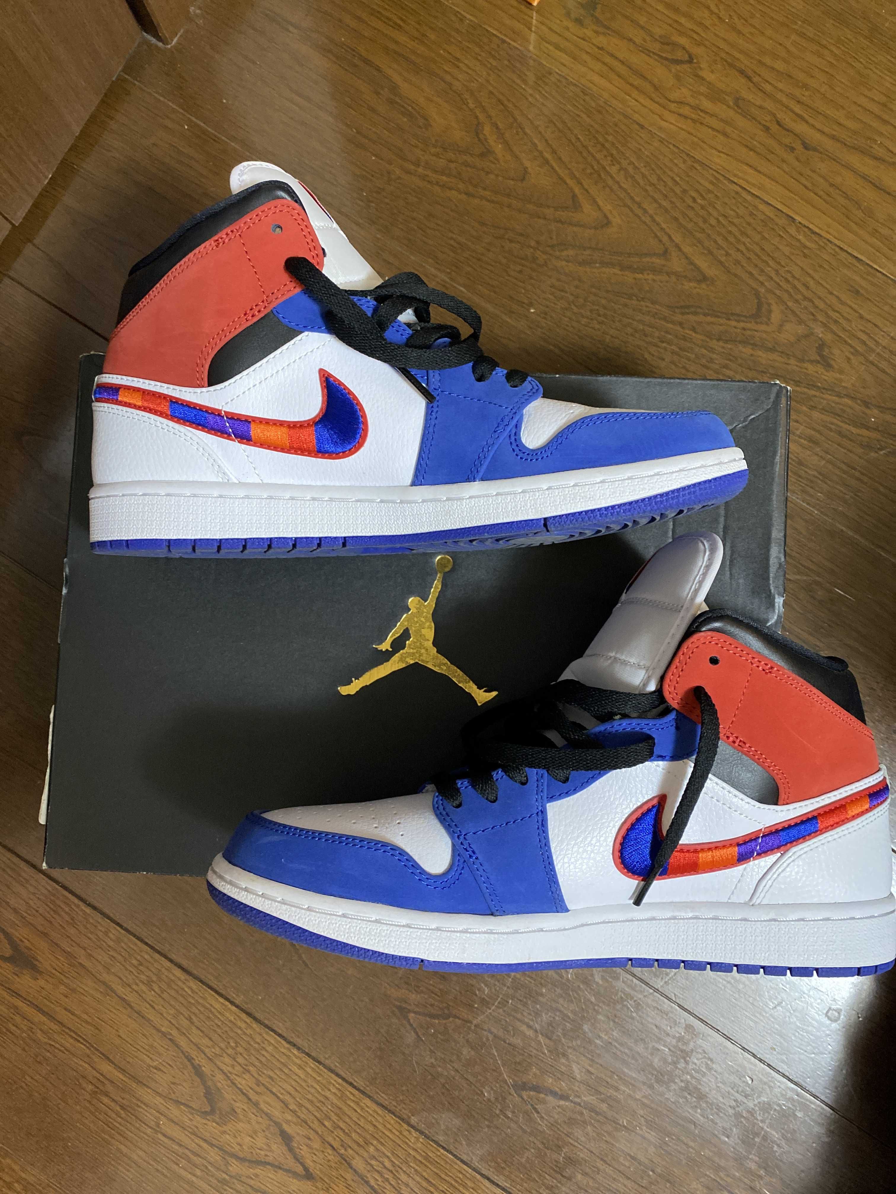 NIKE AIR JORDAN 1 MID "WHITE/BLUE/RED"