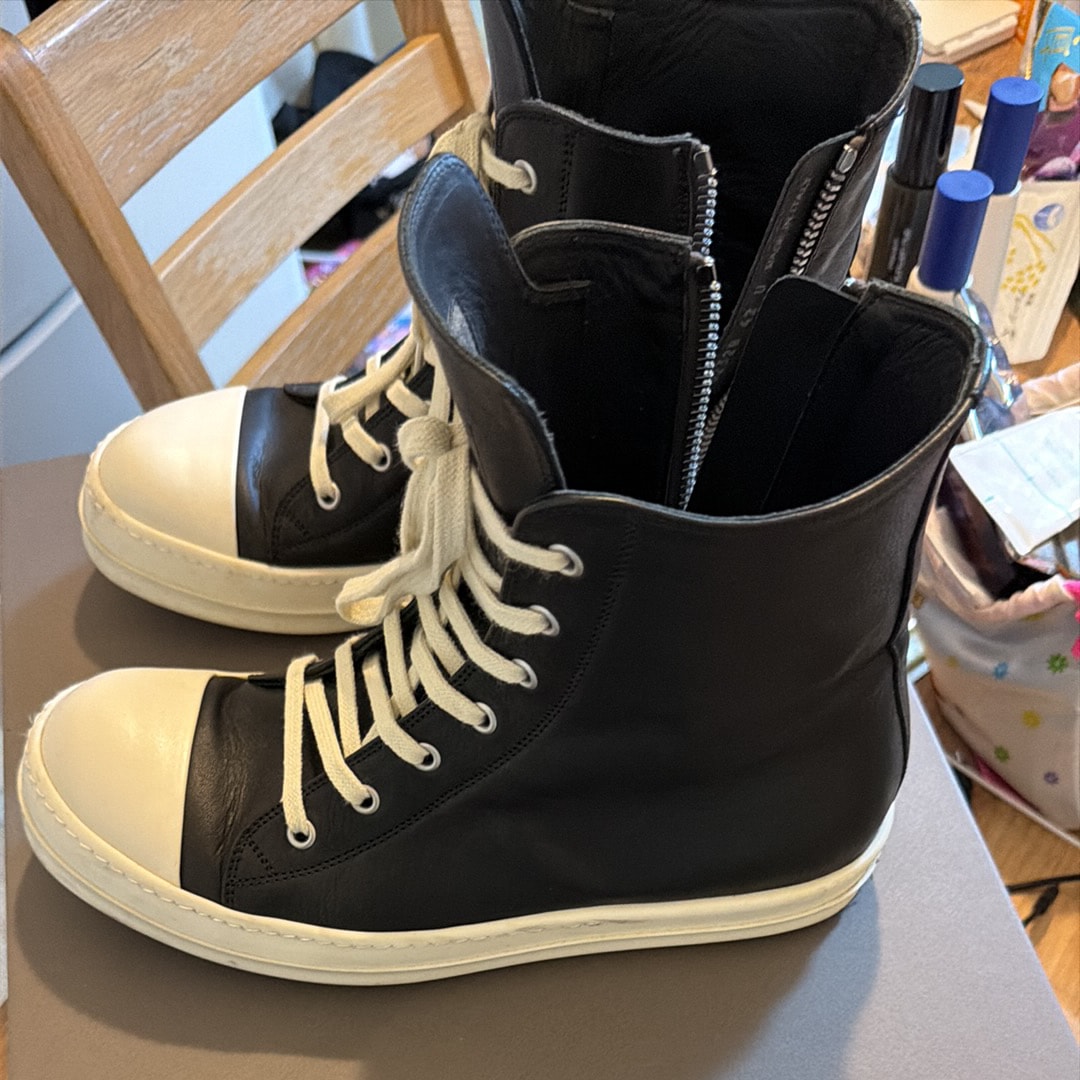 Rick Owens Lido High Sneaks "Black/Milk"