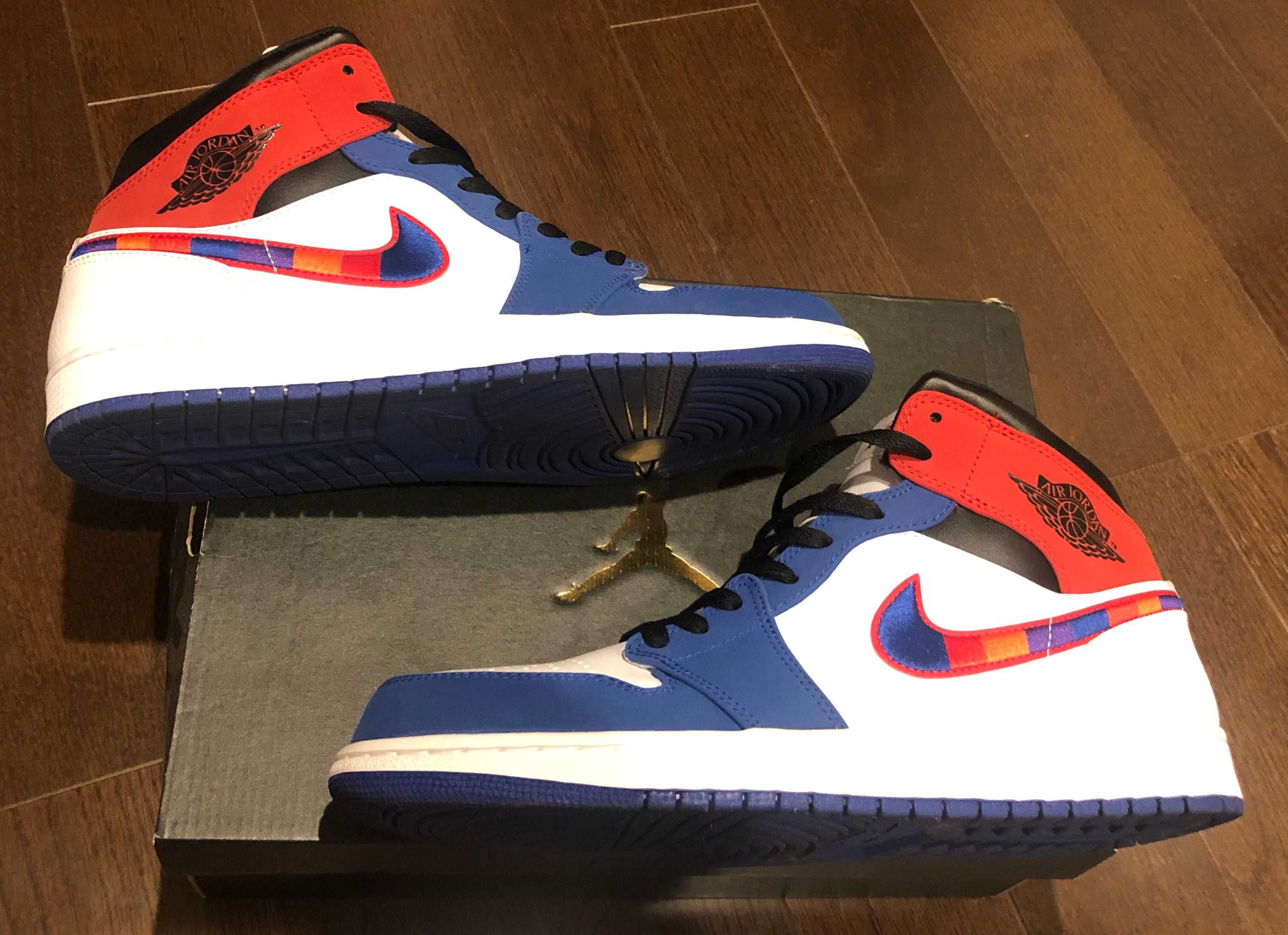 NIKE AIR JORDAN 1 MID "WHITE/BLUE/RED"