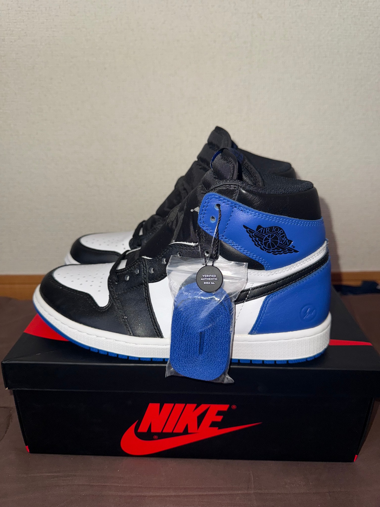 fragment design × Nike Air Jordan 1 Retro High OG "Black/Sport Royal/White"