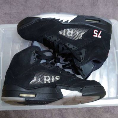 NIKE AIR JORDAN 5 PARIS SAINT-GERMAIN BLACK/CEMENT GREY