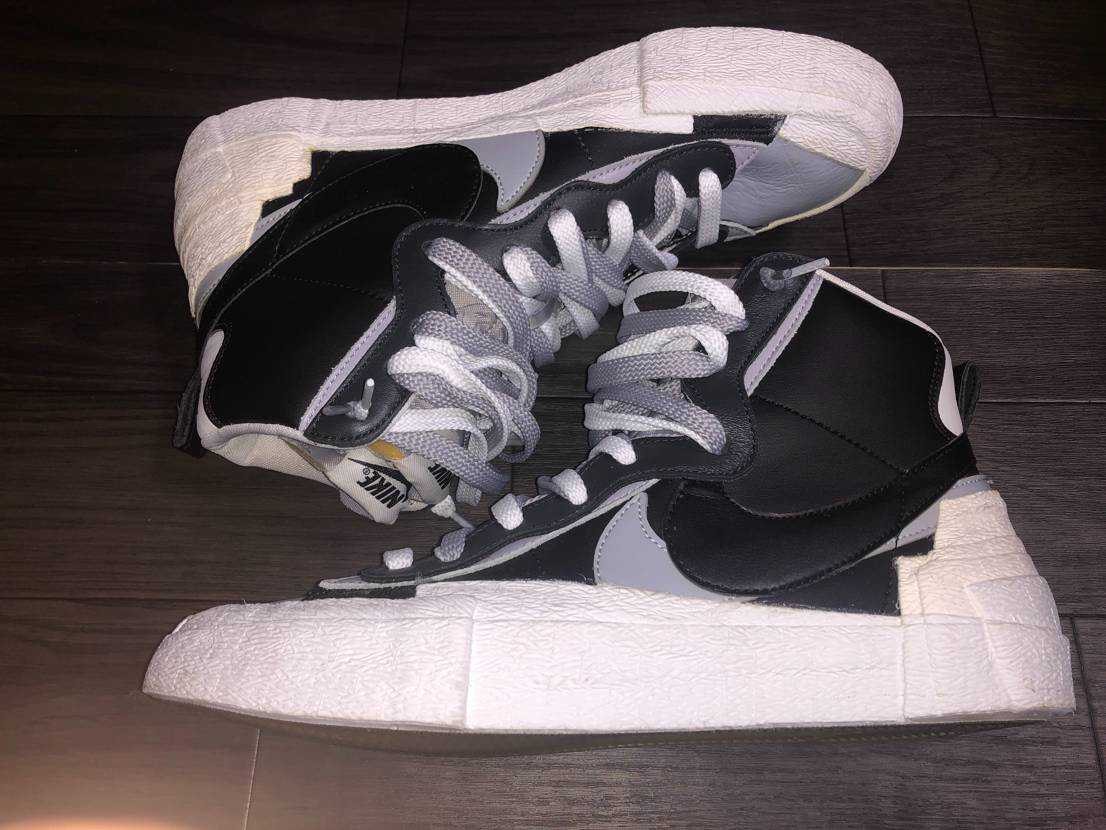 sacai × NIKE BLAZER MID "BLACK/WOLF GREY/WHITE"