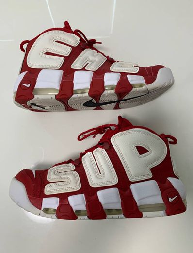 Supreme × Nike Air More Uptempo "White/Red"