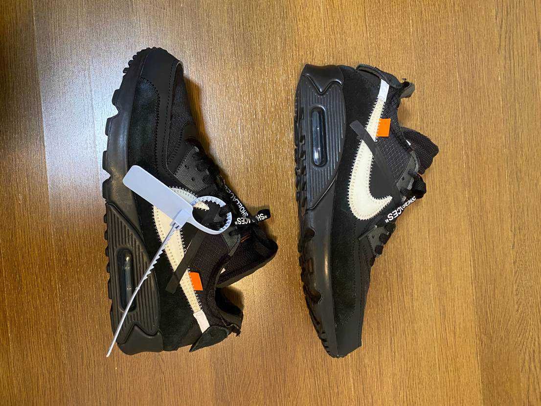 Off-White × Nike Air Max 90 "Black/Black-Cone-White"