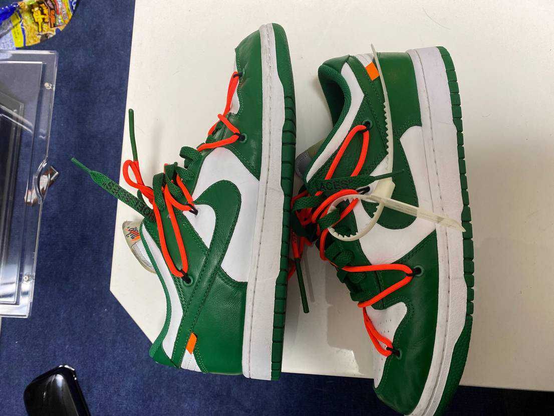 Off-White × Nike Dunk Low "White/Pine Green"