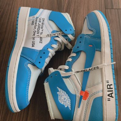 Off-White × Nike Air Jordan 1 High UNC "White/Dark Powder Blue"