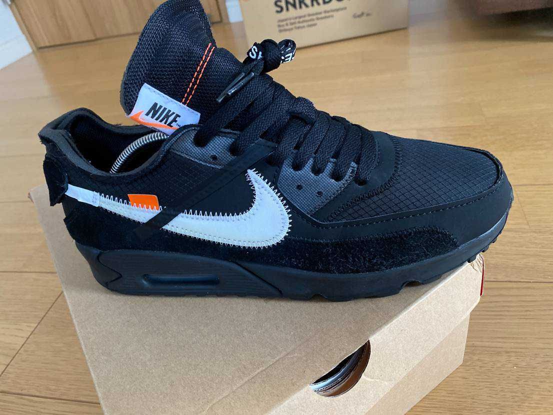 Off-White × Nike Air Max 90 "Black/Black-Cone-White"