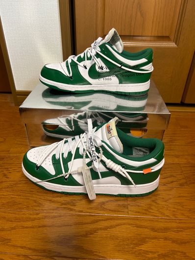 Off-White × Nike Dunk Low "White/Pine Green"