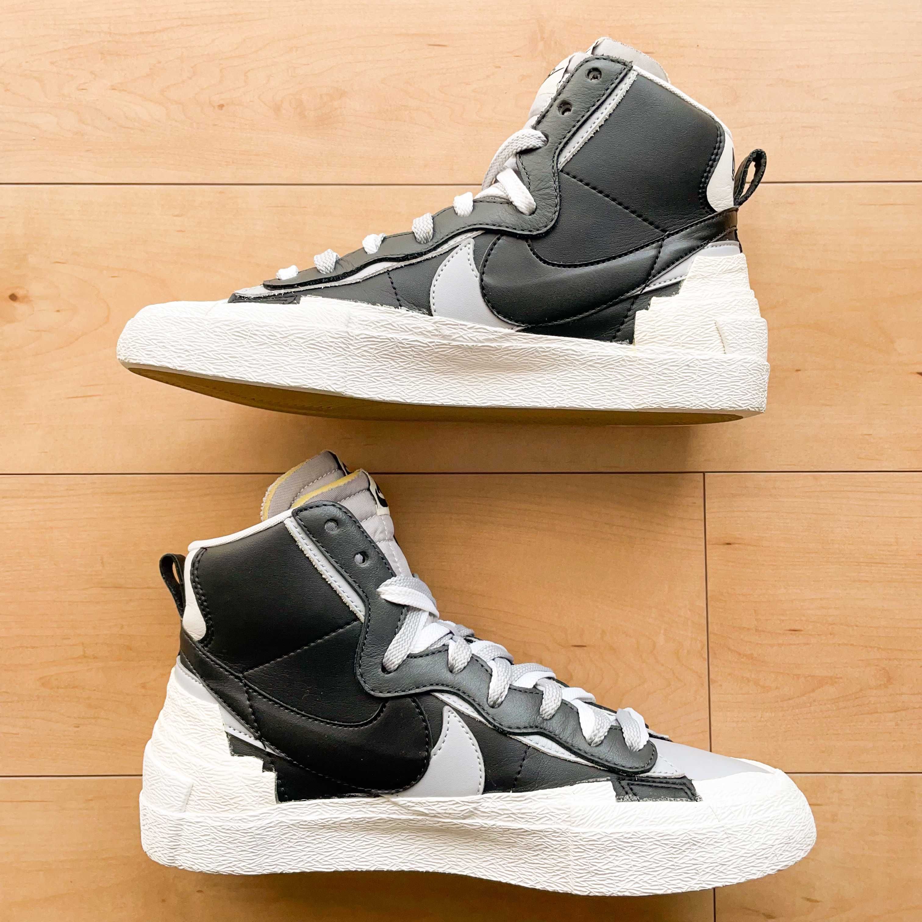 sacai × NIKE BLAZER MID "BLACK/WOLF GREY/WHITE"
