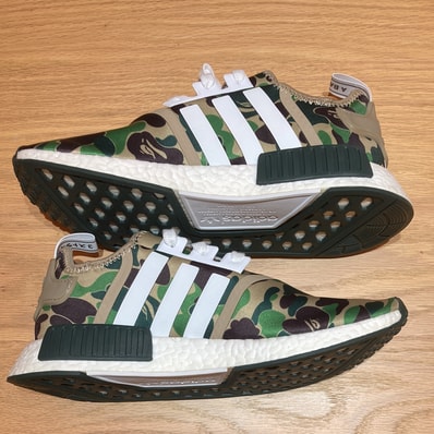 A BATHING APE × didas NMD R1 "Olive Camo"