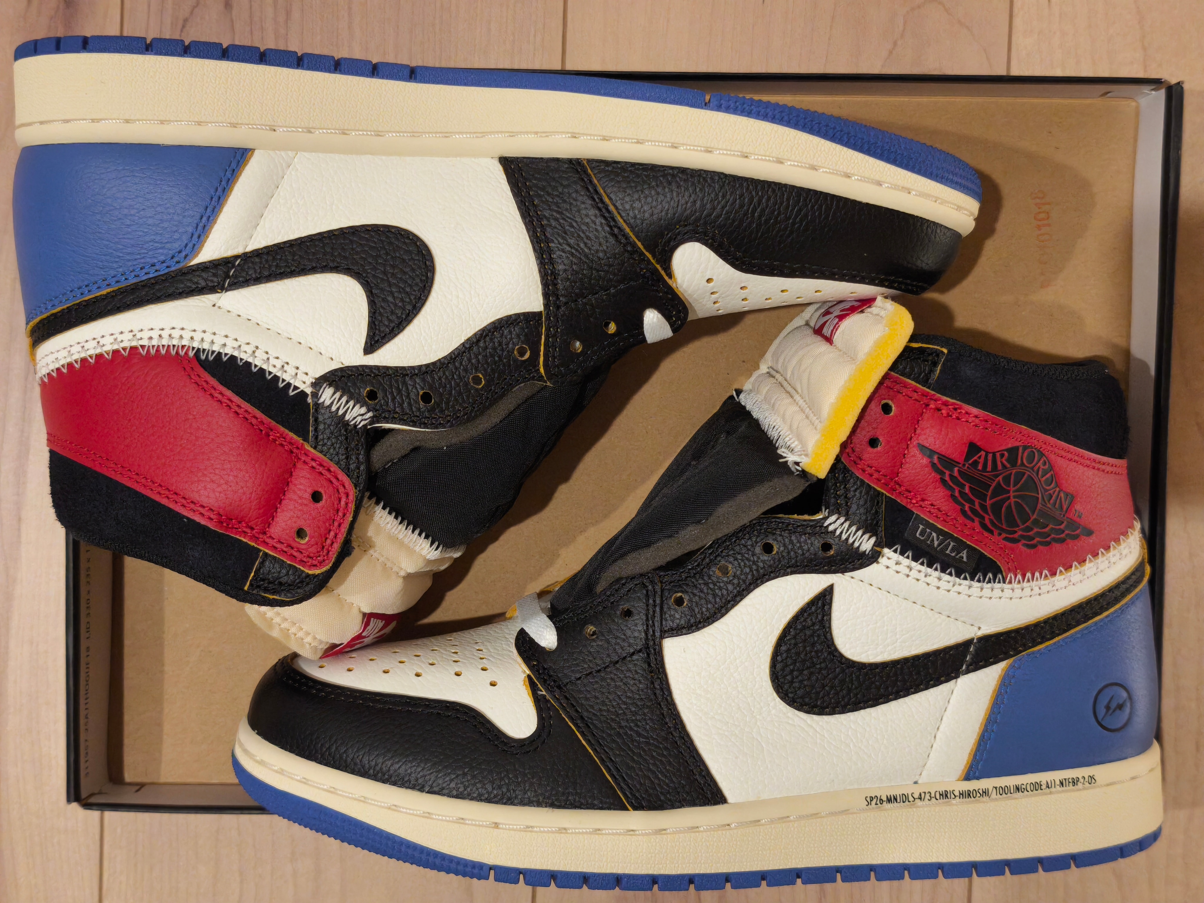 fragment design × UNION × Nike Air Jordan 1 High OG "Black/Varsity Red"