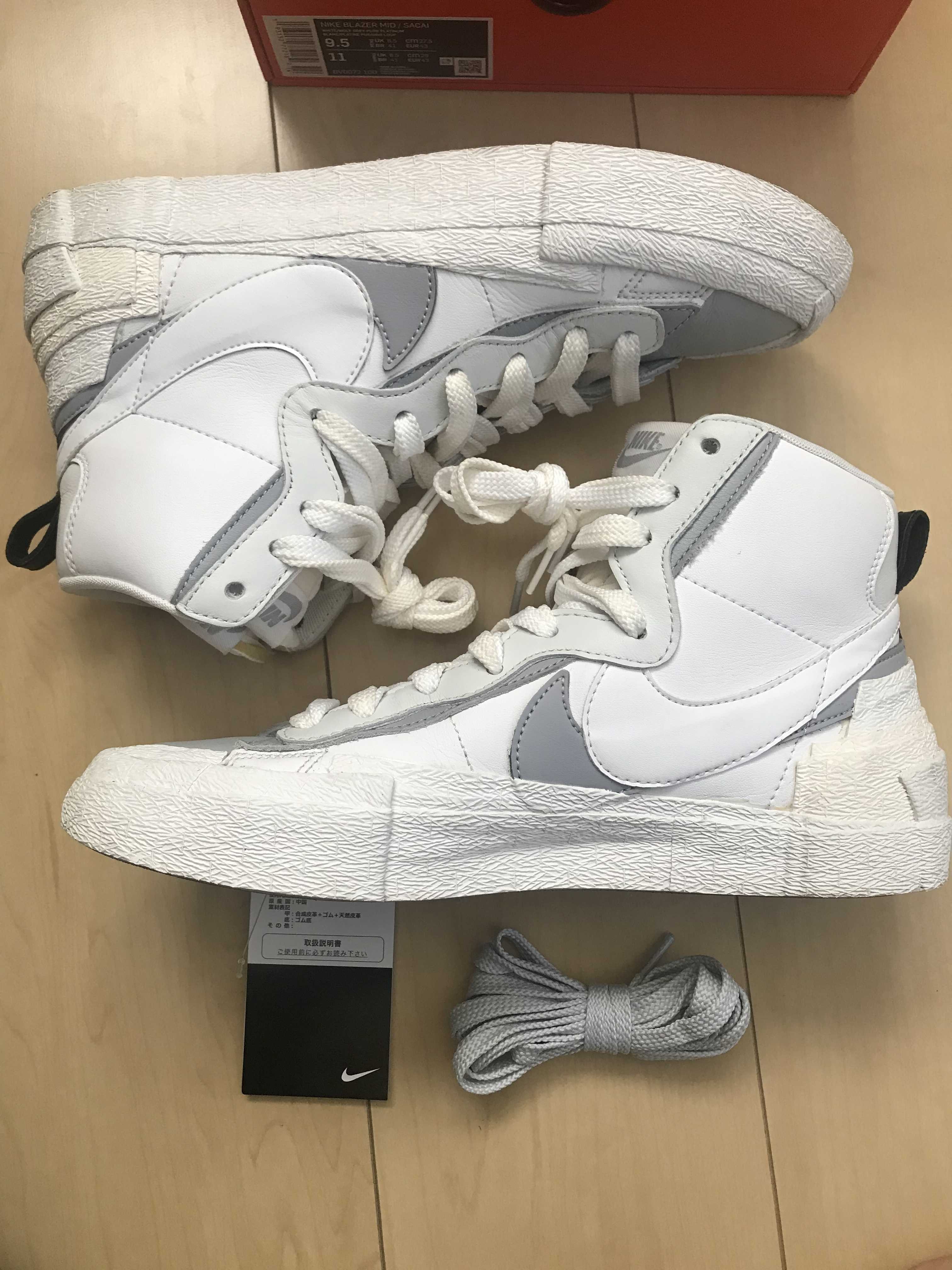 sacai × NIKE BLAZER MID "WHITE/WOLF GREY"