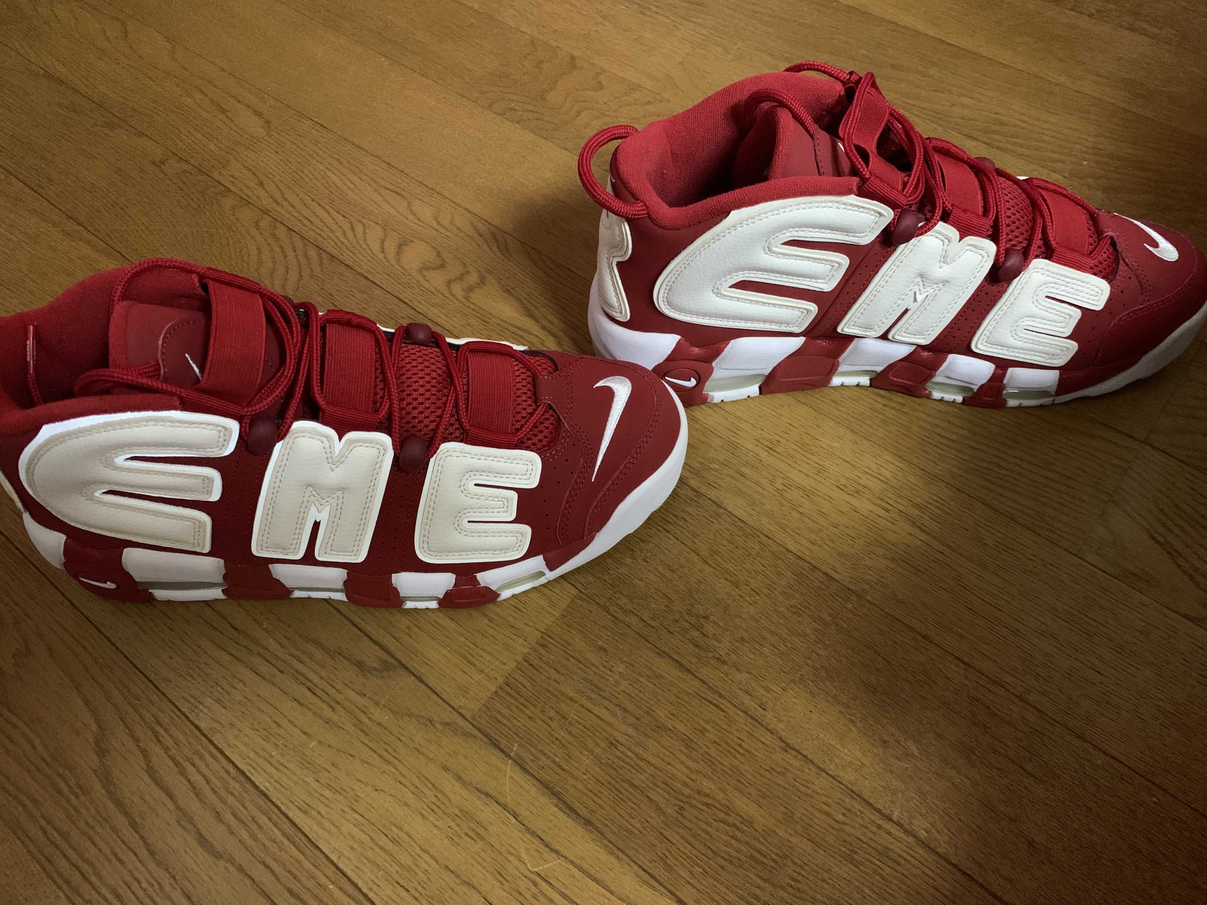 Supreme × Nike Air More Uptempo "White/Red"