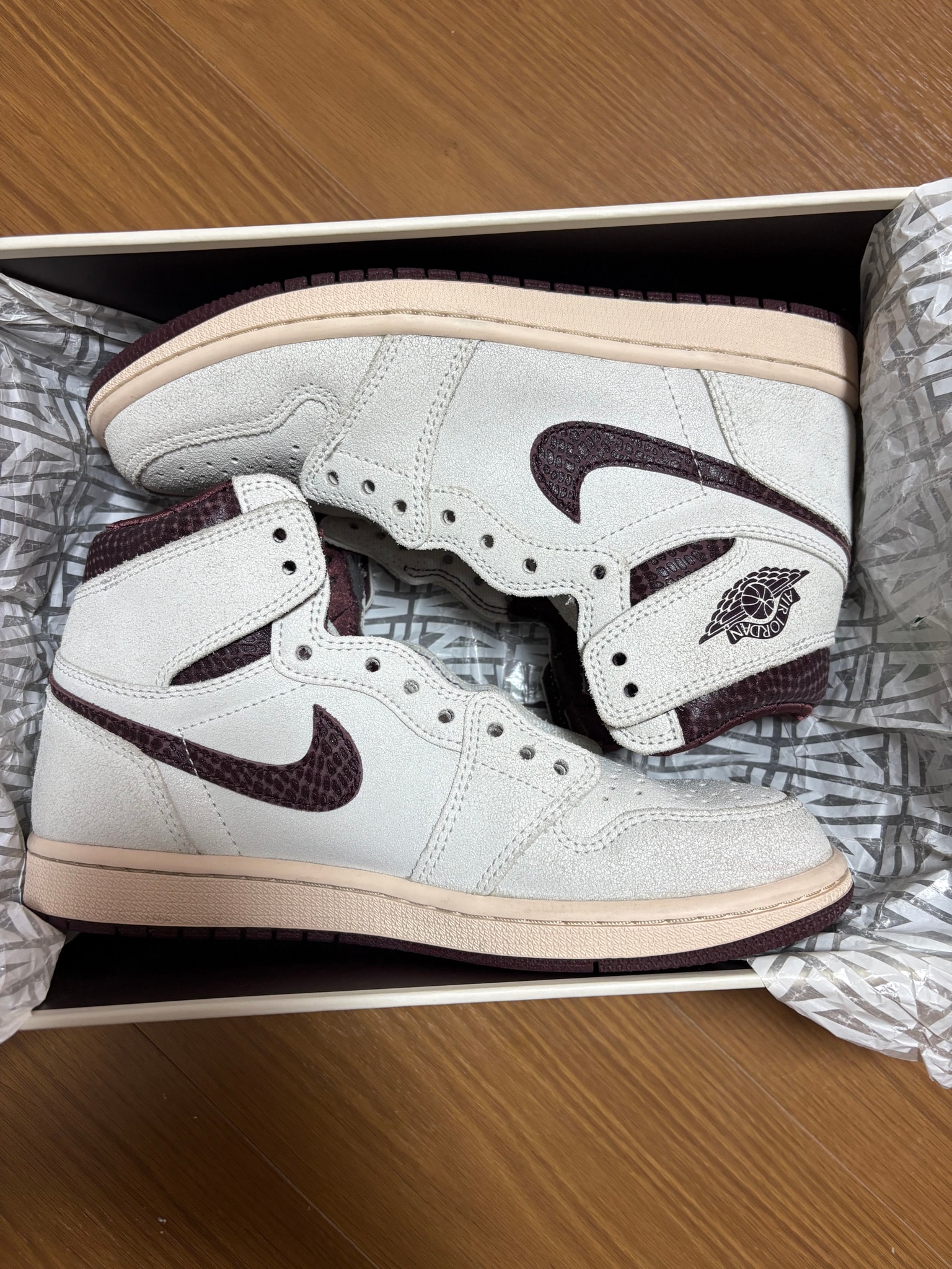 A Ma Maniere × Nike Air Jordan 1 Retro High OG "Sail and Burgundy"