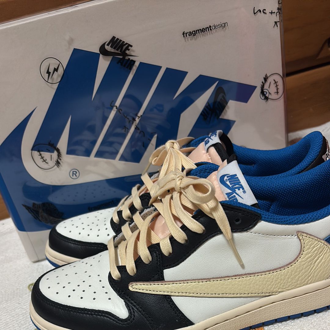 Travis Scott × fragment design × Nike Air Jordan 1 Low OG SP "Military Blue"