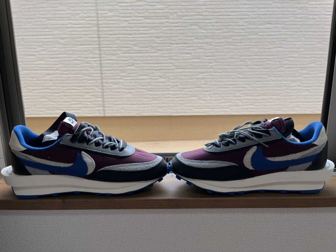UNDERCOVER × sacai × Nike LD Waffle "Night Maroon/Pale Ivory-Ground Grey-Team Royal"