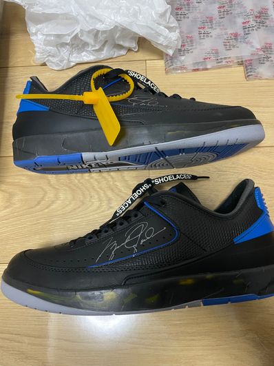 Off-White × Nike Air Jordan 2 Low "Black and Varsity Royal"