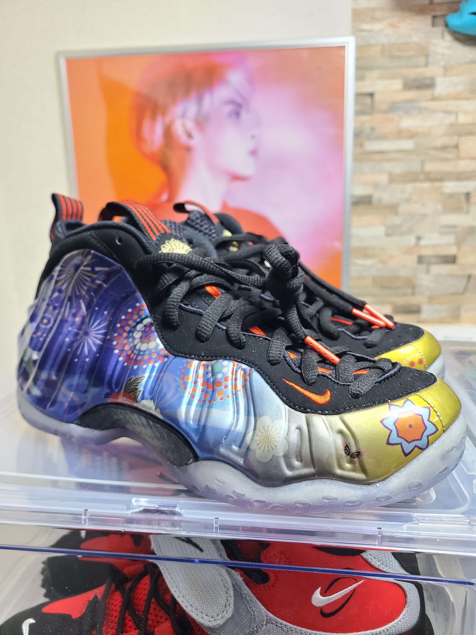 Nike Women's Air Foamposite One Lunar New Year "Black/Habanero Red-Black" (2018)