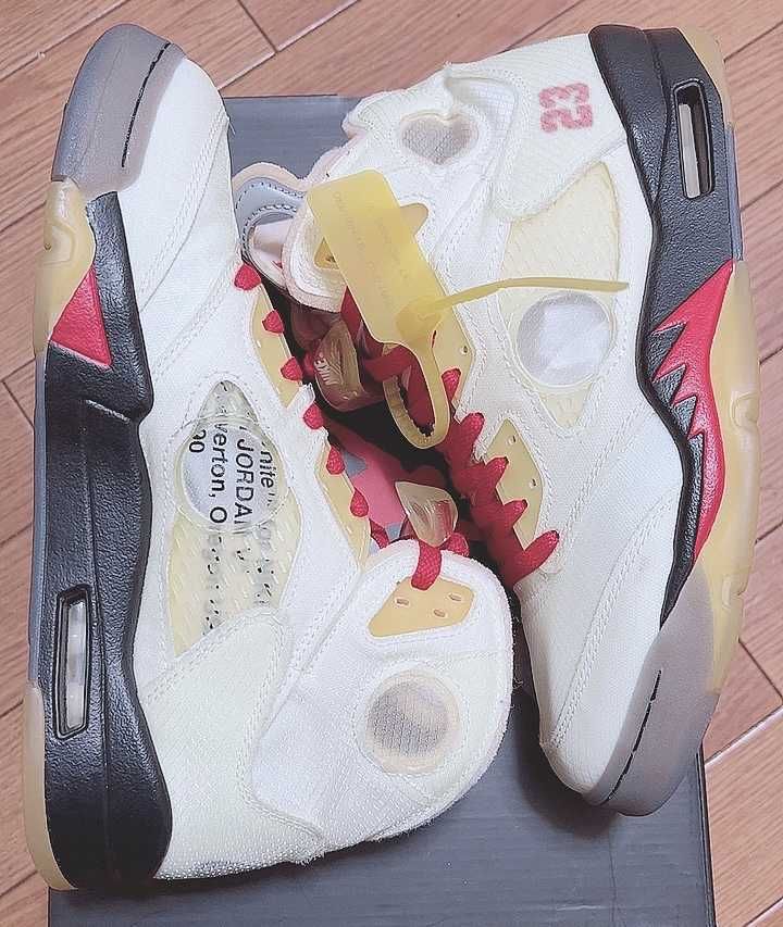 Off-White × Nike Air Jordan 5 "Sail"  
