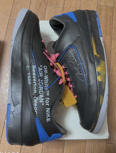 Off-White × Nike Air Jordan 2 Low "Black and Varsity Royal"