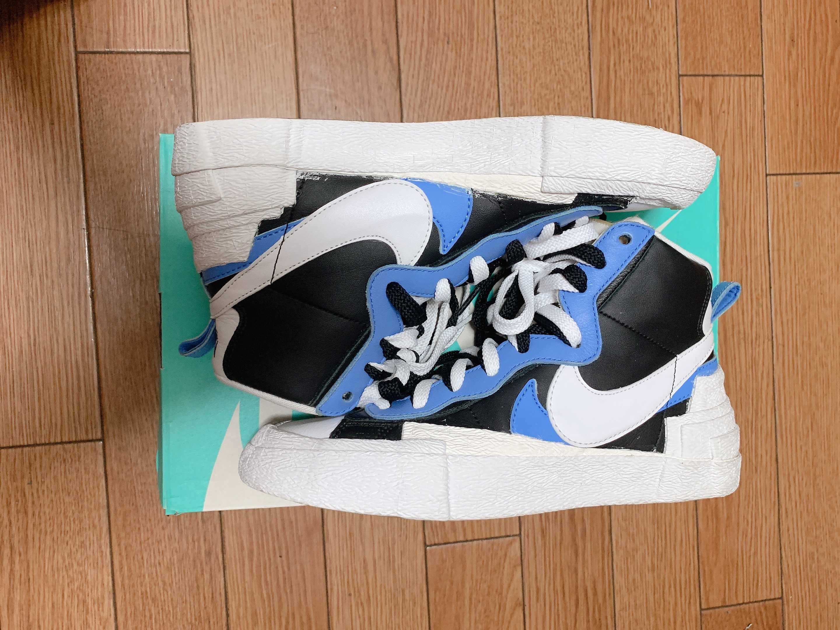 sacai × NIKE BLAZER MID "BLACK / BLUE"