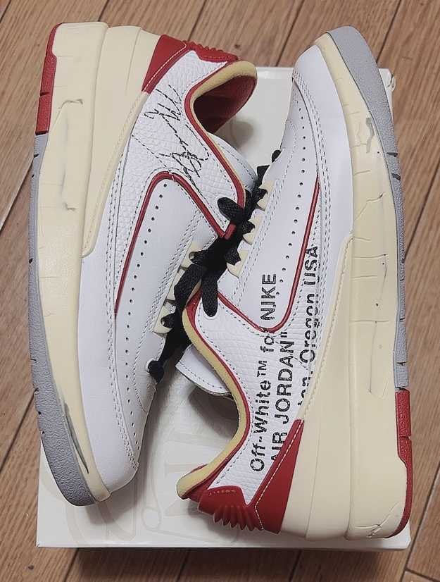 Off-White × Nike Air Jordan 2 Low "White and Varsity Red"