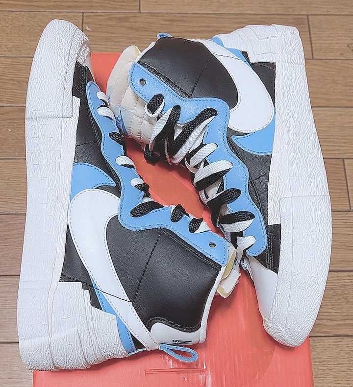 sacai × NIKE BLAZER MID "BLACK / BLUE"