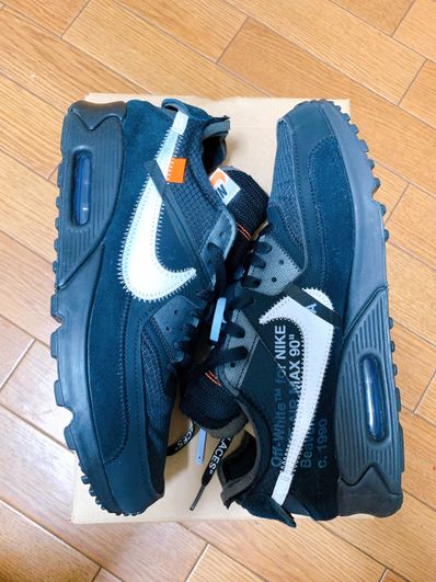 Off-White × Nike Air Max 90 "Black/Black-Cone-White"