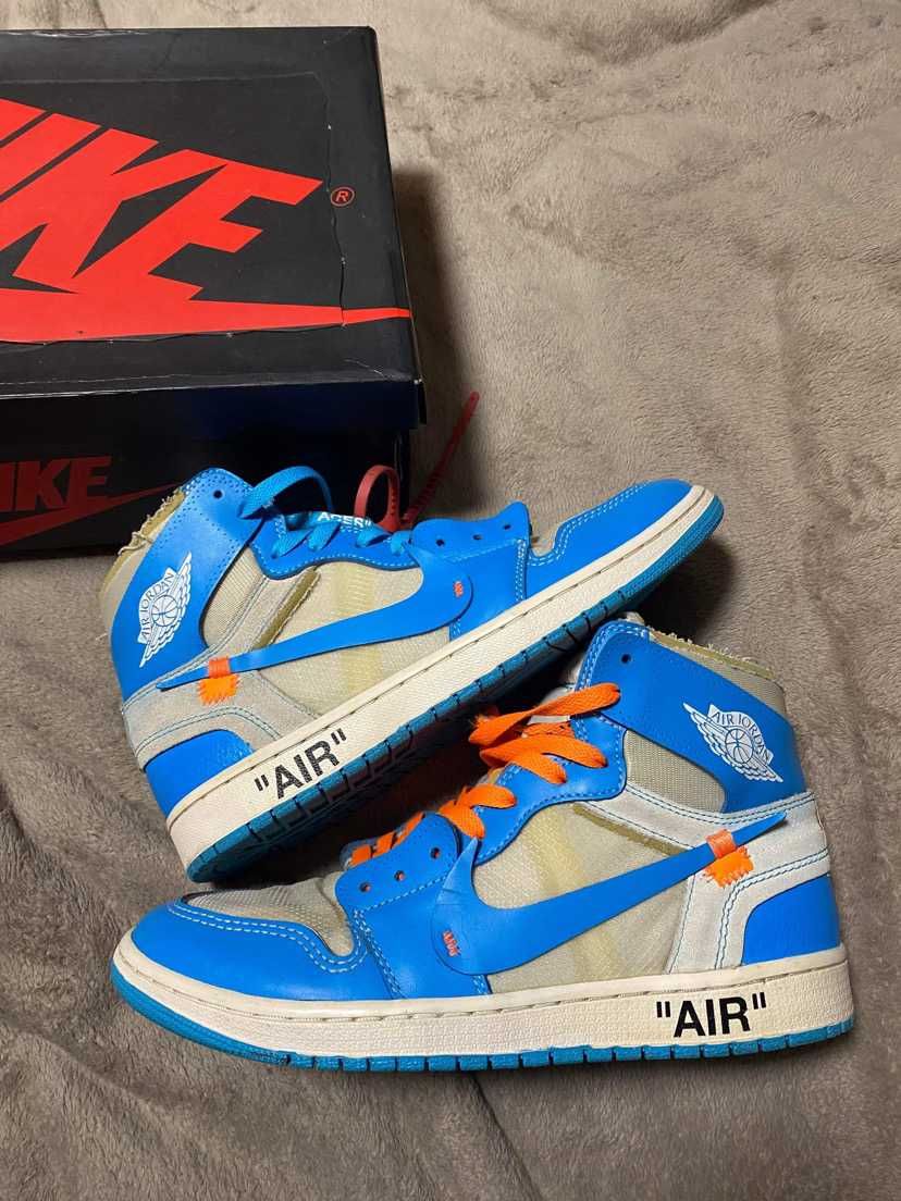 Off-White × Nike Air Jordan 1 High UNC "White/Dark Powder Blue"