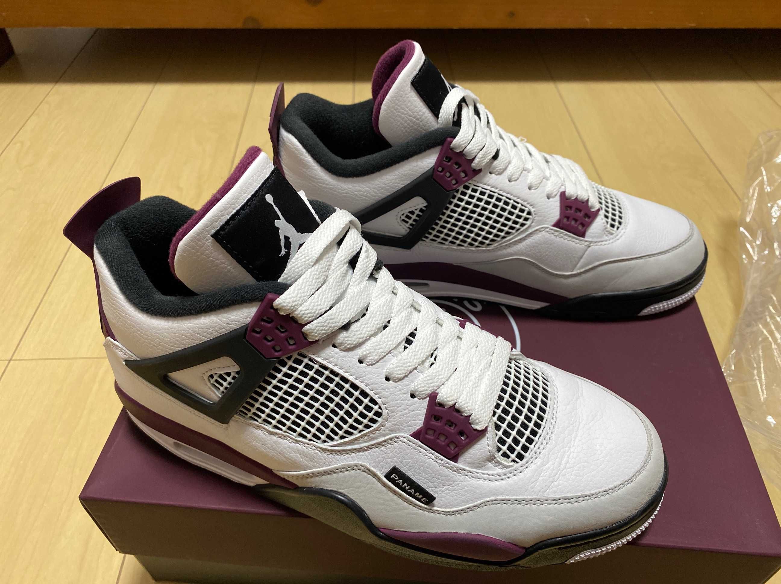 Paris Saint Germain ×Nike Air Jordan 4 Retro "White/Bordeaux/Neutral Gray"