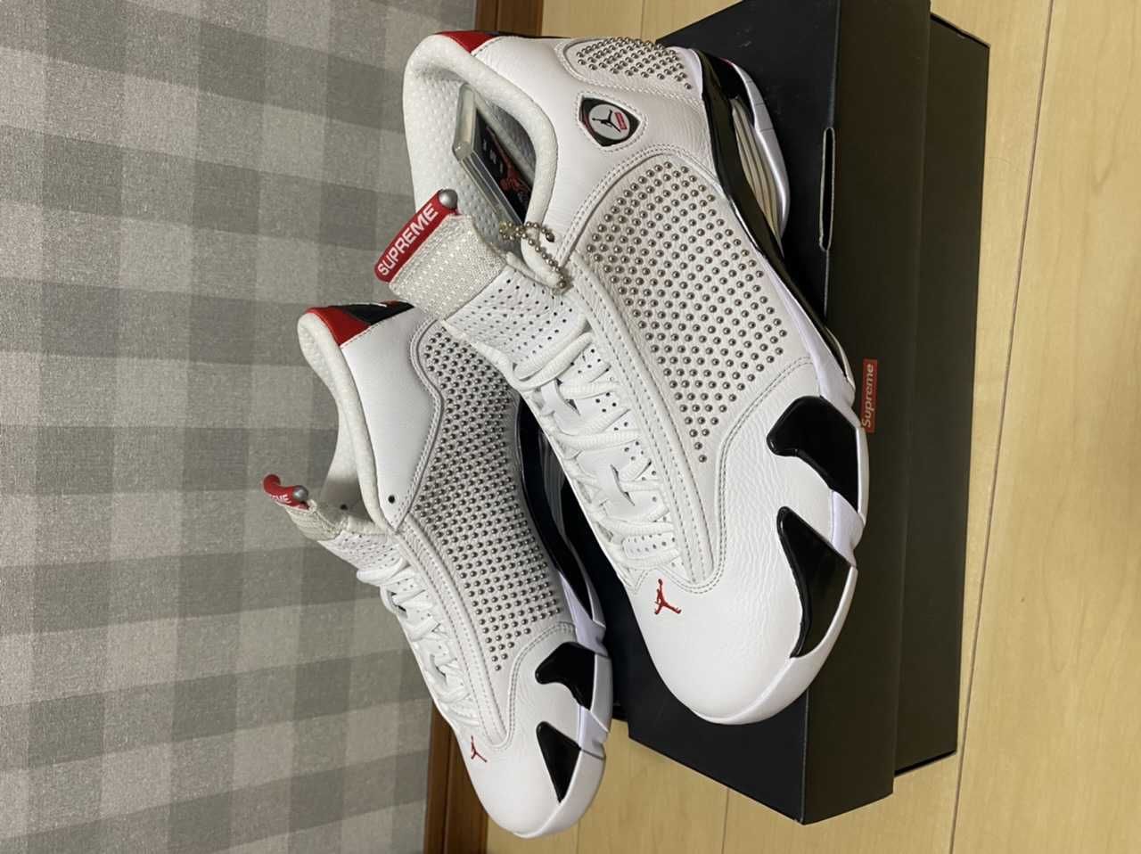 Supreme × Nike Air Jordan 14 Retro "White/University Red"