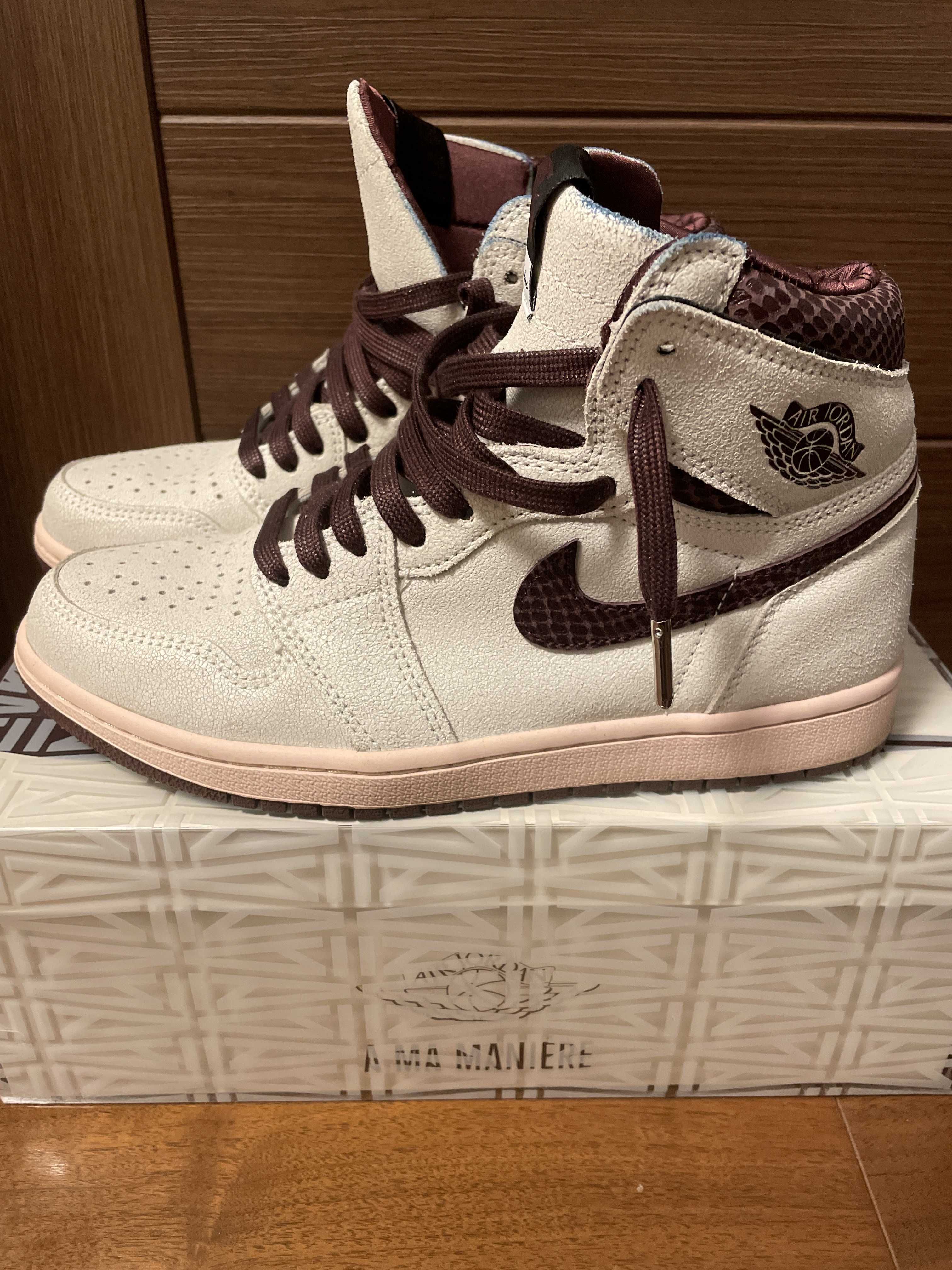 A Ma Maniere × Nike Air Jordan 1 Retro High OG "Sail and Burgundy"