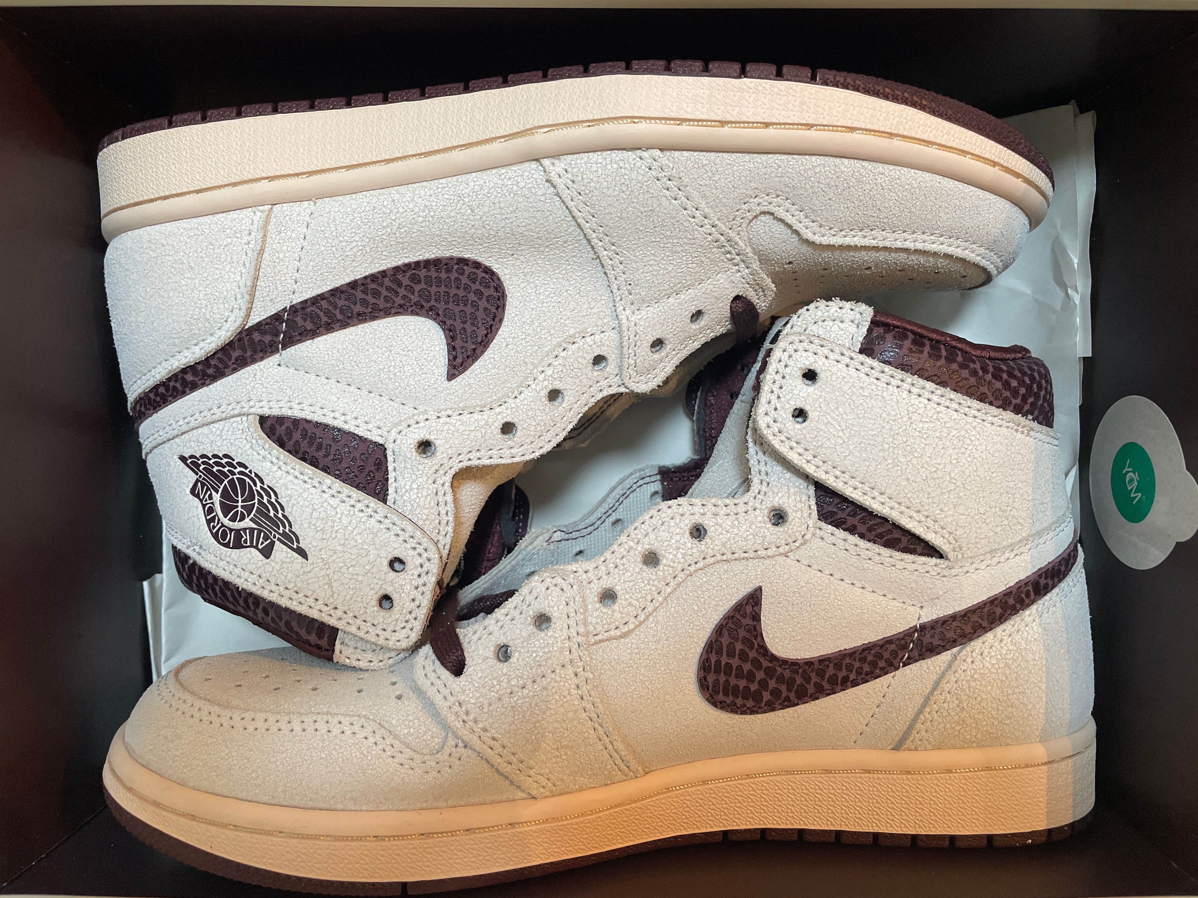 A Ma Maniere × Nike Air Jordan 1 Retro High OG "Sail and Burgundy"