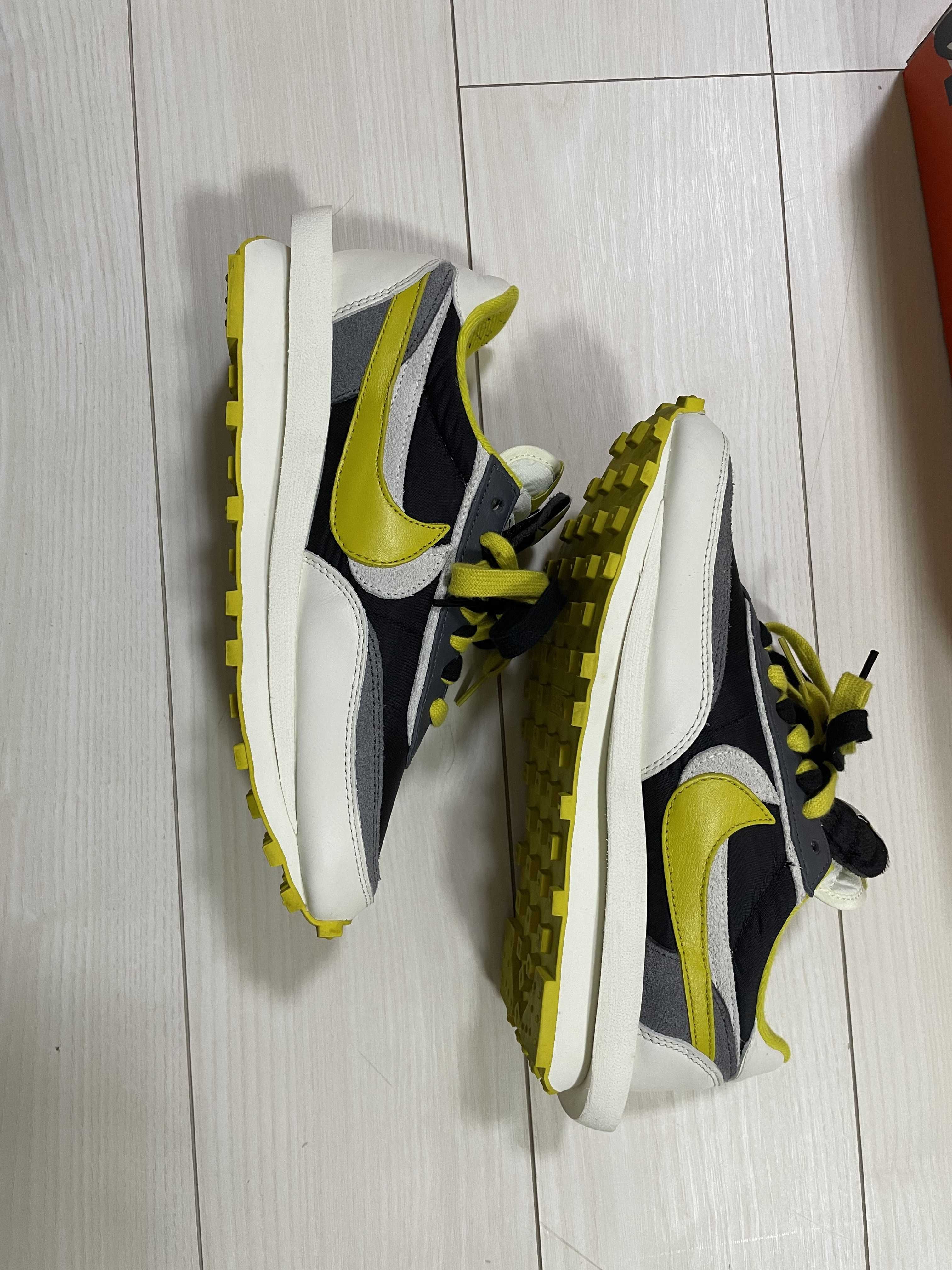 UNDERCOVER × sacai × Nike LD Waffle "Black/Sail-Dark Grey-Bright Citron"