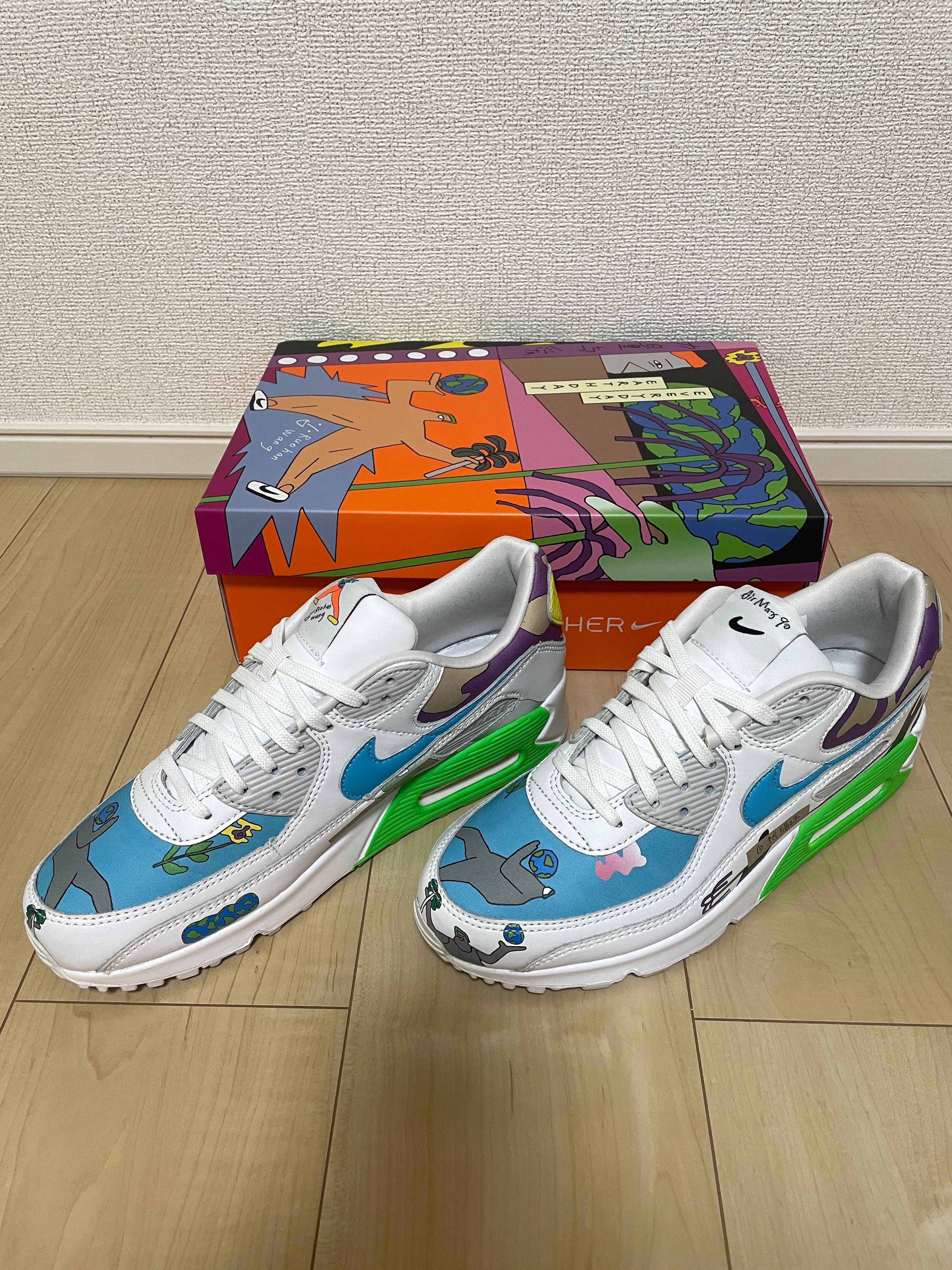 RUOHAN WANG × NIKE AIR MAX 90 FLYLEATHER "WHITE/MULTI COLOR"