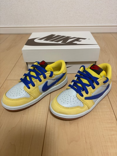 Travis Scott × Nike TD Jordan 1 Low OG "Canary"
