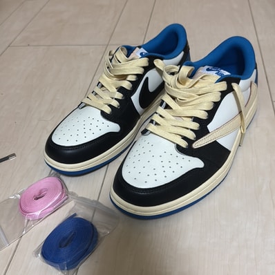 Travis Scott × fragment design × Nike Air Jordan 1 Low OG SP "Military Blue"
