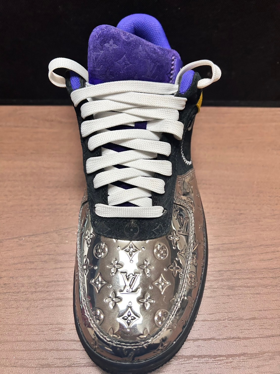 Louis Vuitton × Nike Air Force 1 Low by Virgil Abloh  "Silver & Multi Color Patch Work"