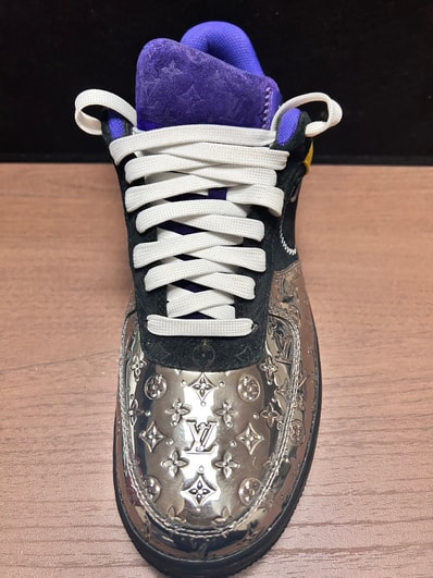 Louis Vuitton × Nike Air Force 1 Low by Virgil Abloh "Silver & Multi Color Patch Work"