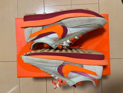 CLOT × Sacai × Nike LD Waffle "Orange Blaze"