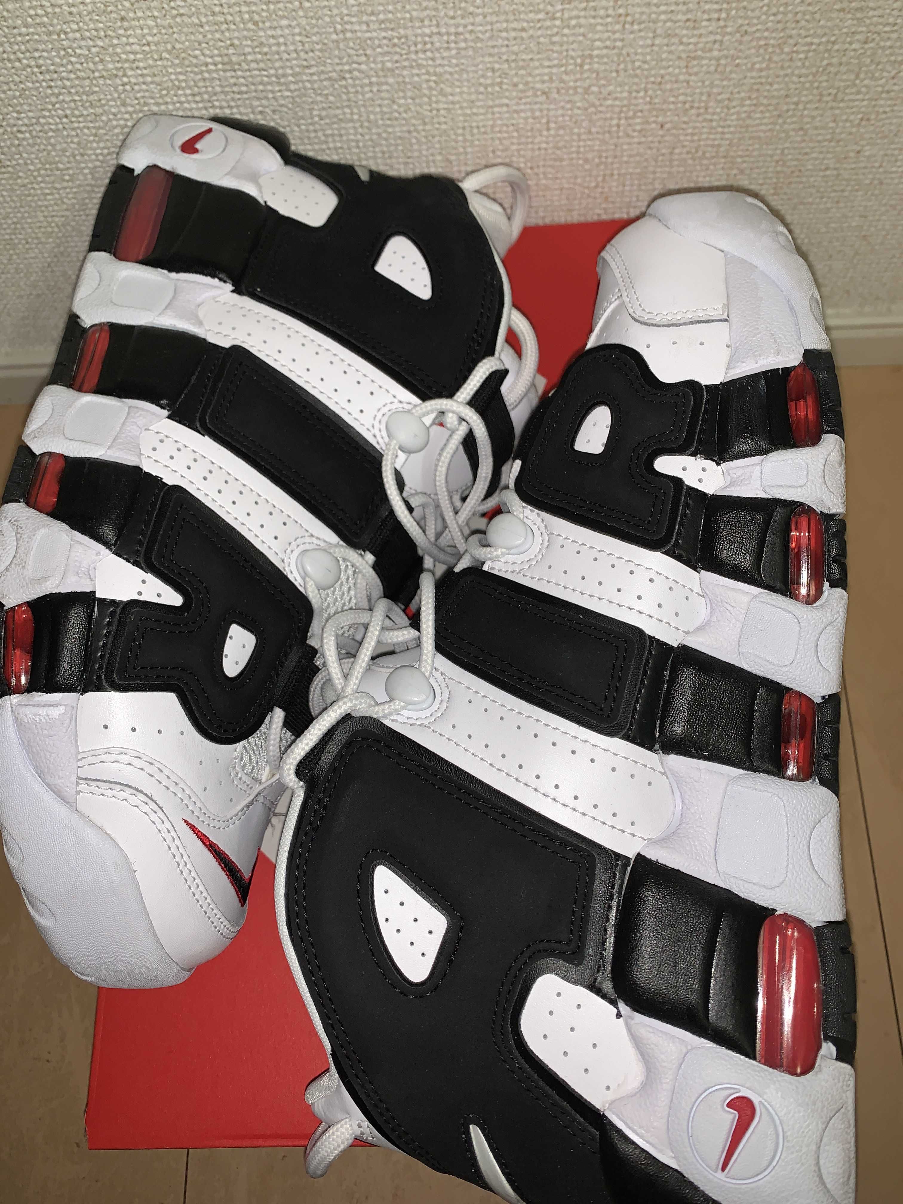 NIKE AIR MORE UPTEMPO "WHITE/BLACK/UNIVERSITY RED"(2020)