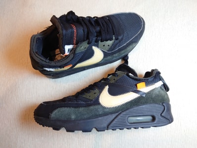 Off-White × Nike Air Max 90 "Black/Black-Cone-White"