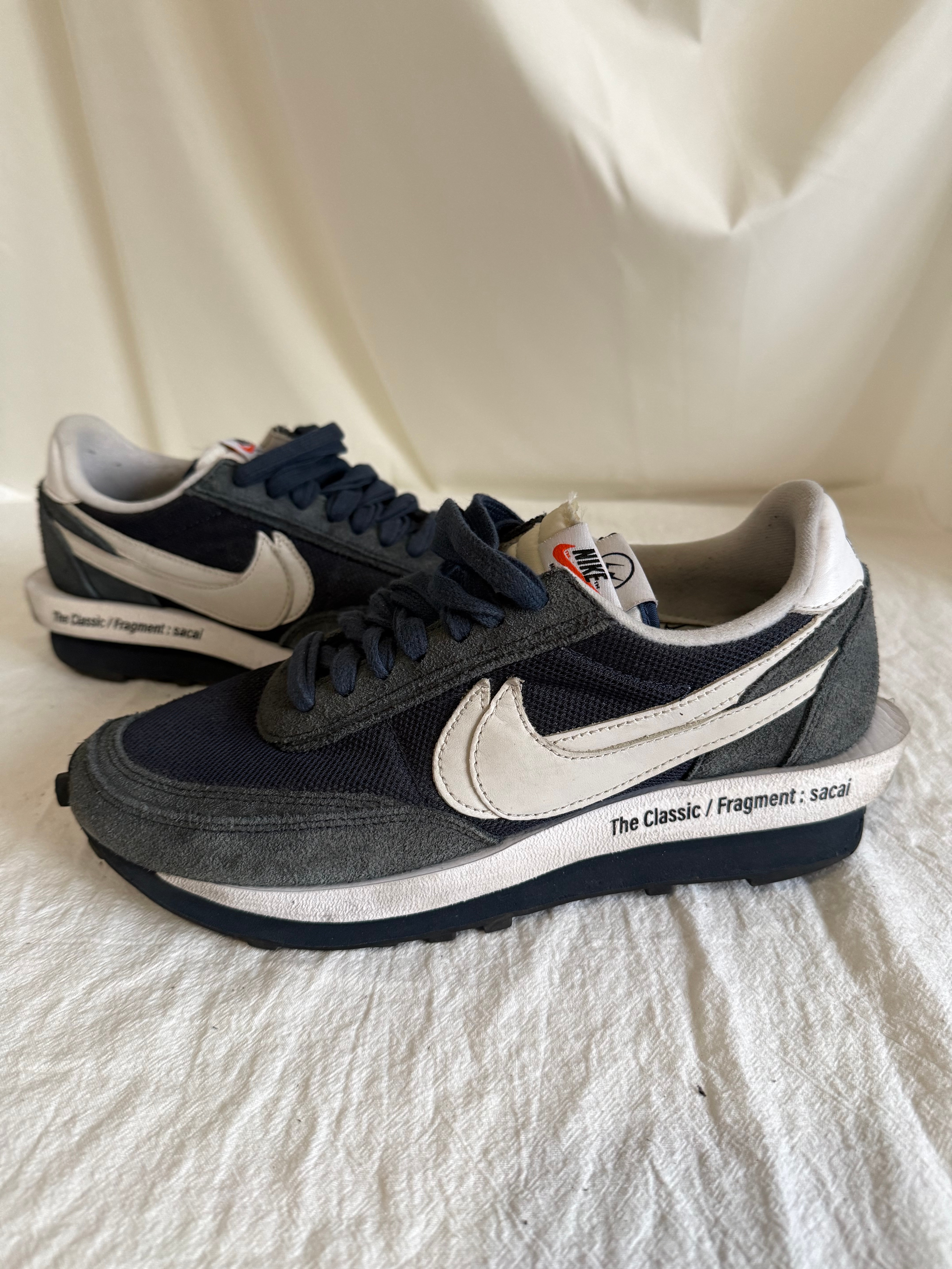 fragment design × sacai × Nike LD Waffle "Blackended Blue"